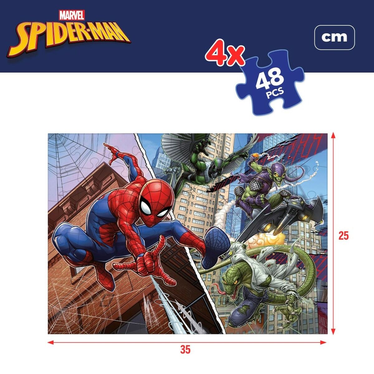 Детский паззл Двухстороннее 4 в 1 48 Предметы 35 x 1,5 x 25 cm (6 штук)