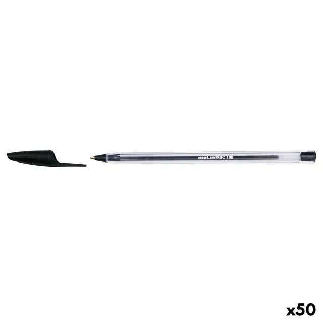 Ручка BC188 Стеклянный 1 mm Чёрный (50 штук)