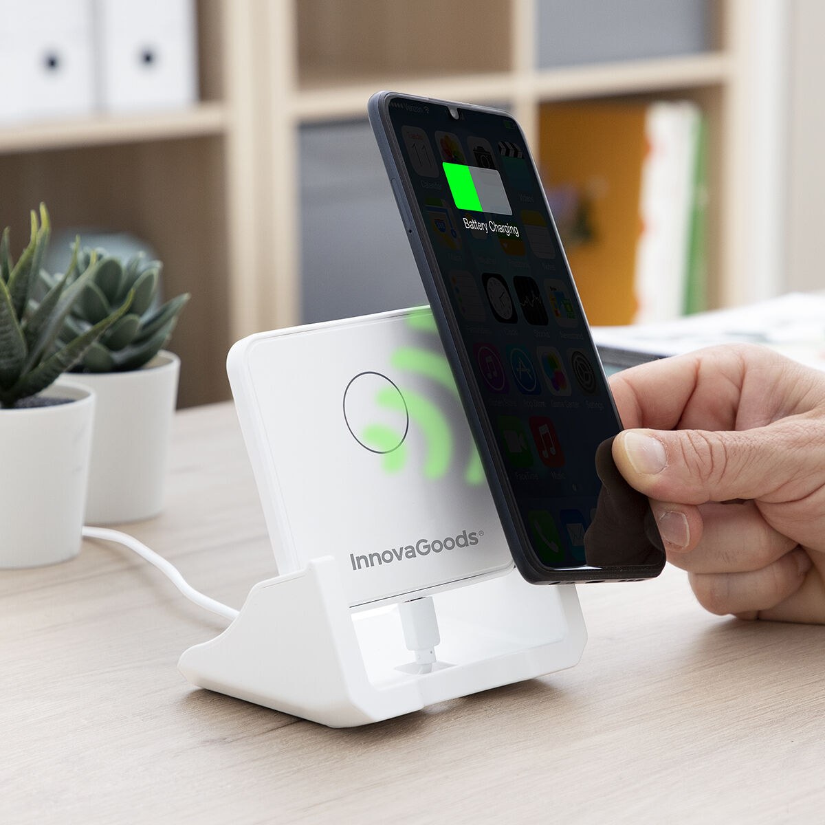Multi-position Wireless Charger with Support Base Pomchar