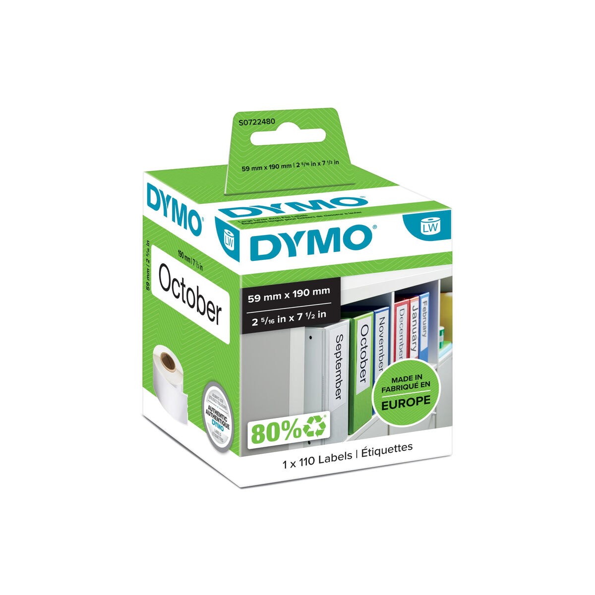 Этикетки для принтера 99019 59 x 190 mm LabelWriter™ Белый Чёрный (6 штук)