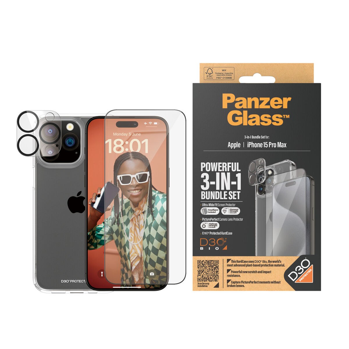 Защита для экрана для телефона B1175+2812 Apple iPhone 15 Pro Max
