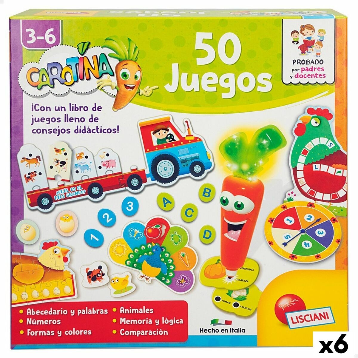 Образовательный набор Carotina Baby 50 Juegos 4,5 x 14,5 x 3,5 cm электрический (6 штук)