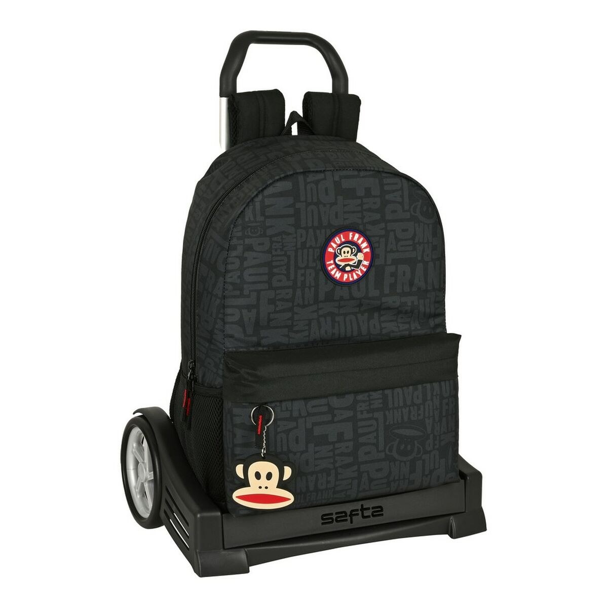 Школьный рюкзак с колесиками Team player Чёрный 30 x 46 x 14 cm