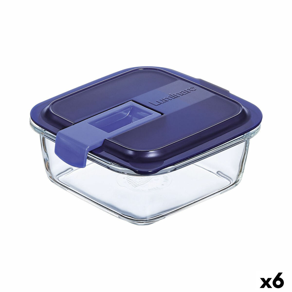 Hermetic Lunch Box Easy Box Blue Glass (760 ml) (6 Units)