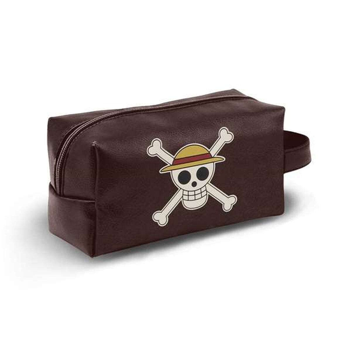 Travel Vanity Case Brown PVC 13 x 27 x 13 cm