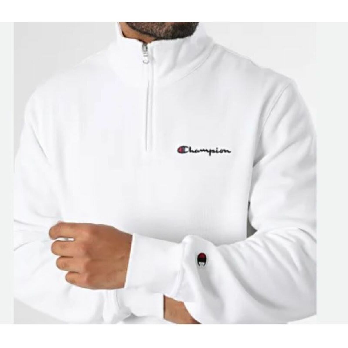 Men’s Sweatshirt without Hood HALF ZIP SWEATSHIRT 220263 WHT White