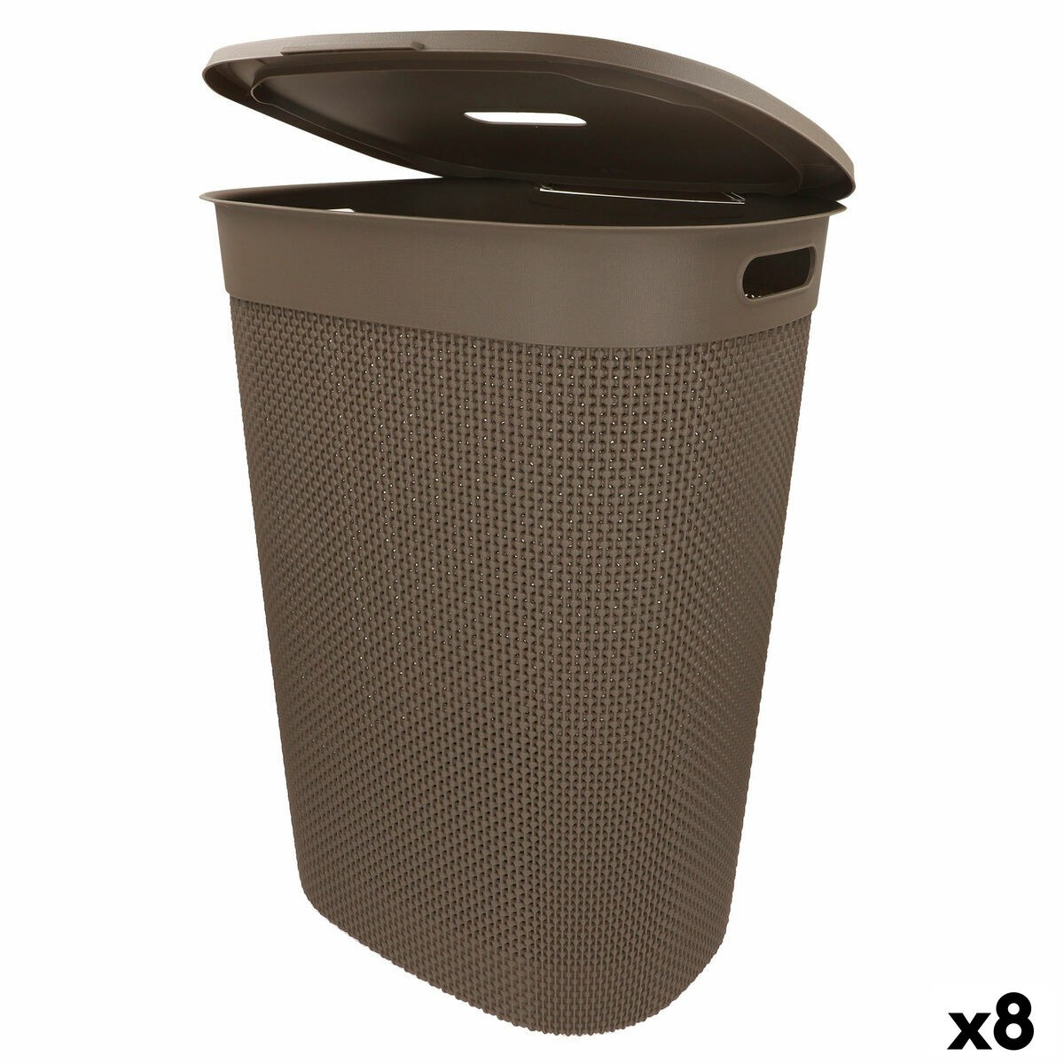 Корзина для белья Коричневый Пластик 55 L 44 x 61 x 35 cm (8 штук)