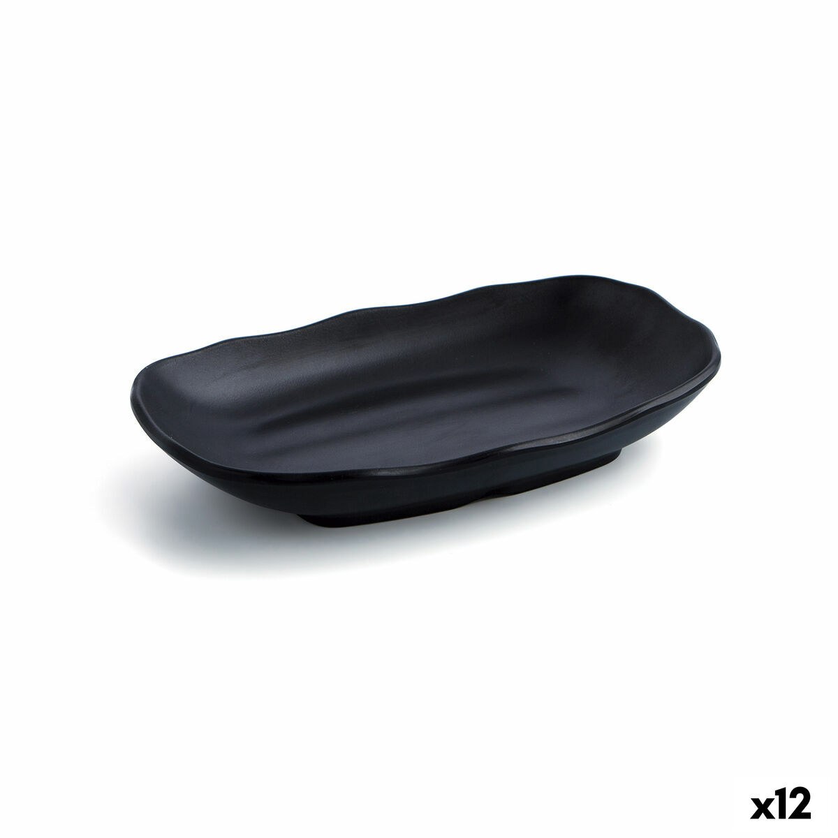 Глубокое блюдо A'bordo Чёрный Пластик 25,5 cm (12 штук)