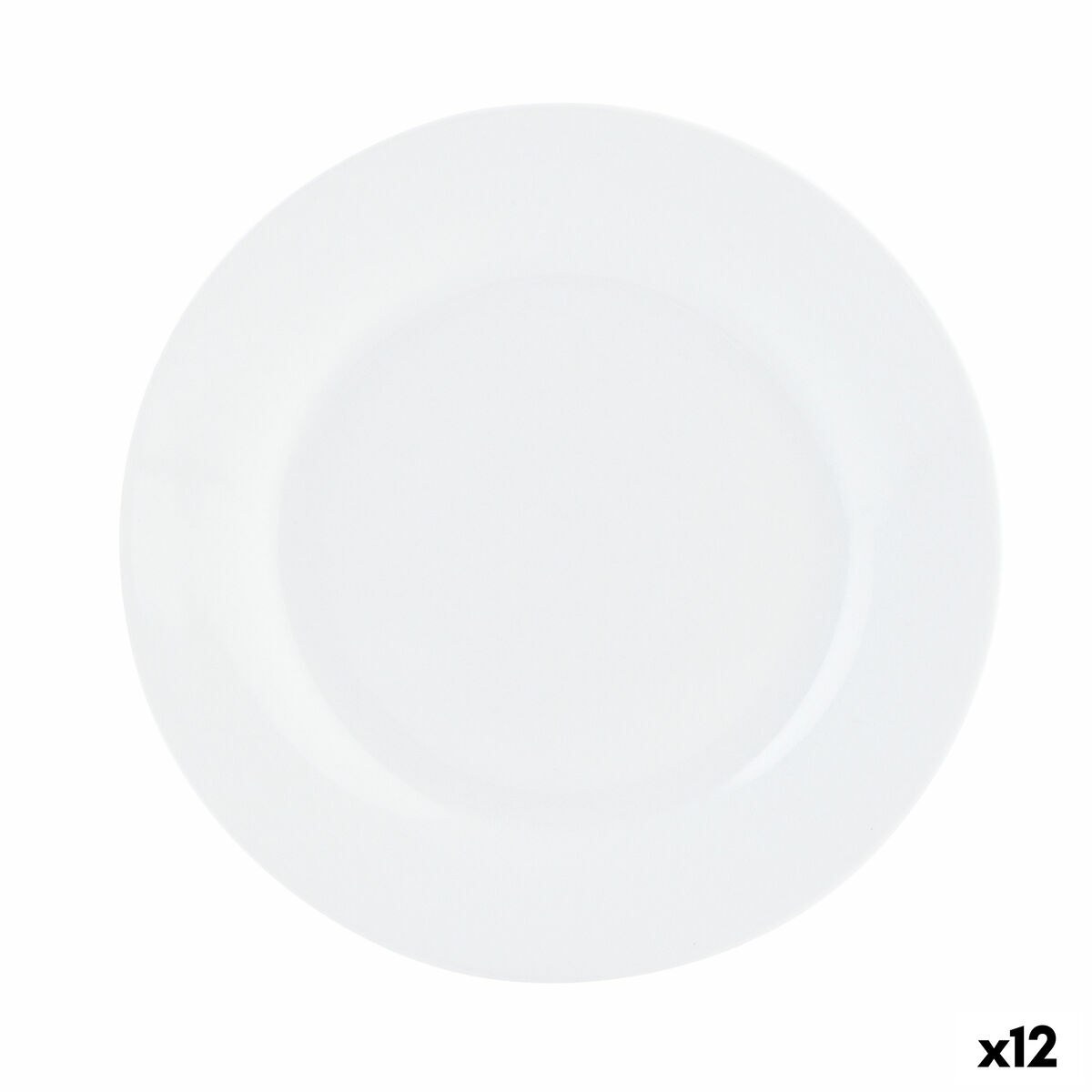 Flat Plate Basic White Ceramic 23 cm (12 Units)