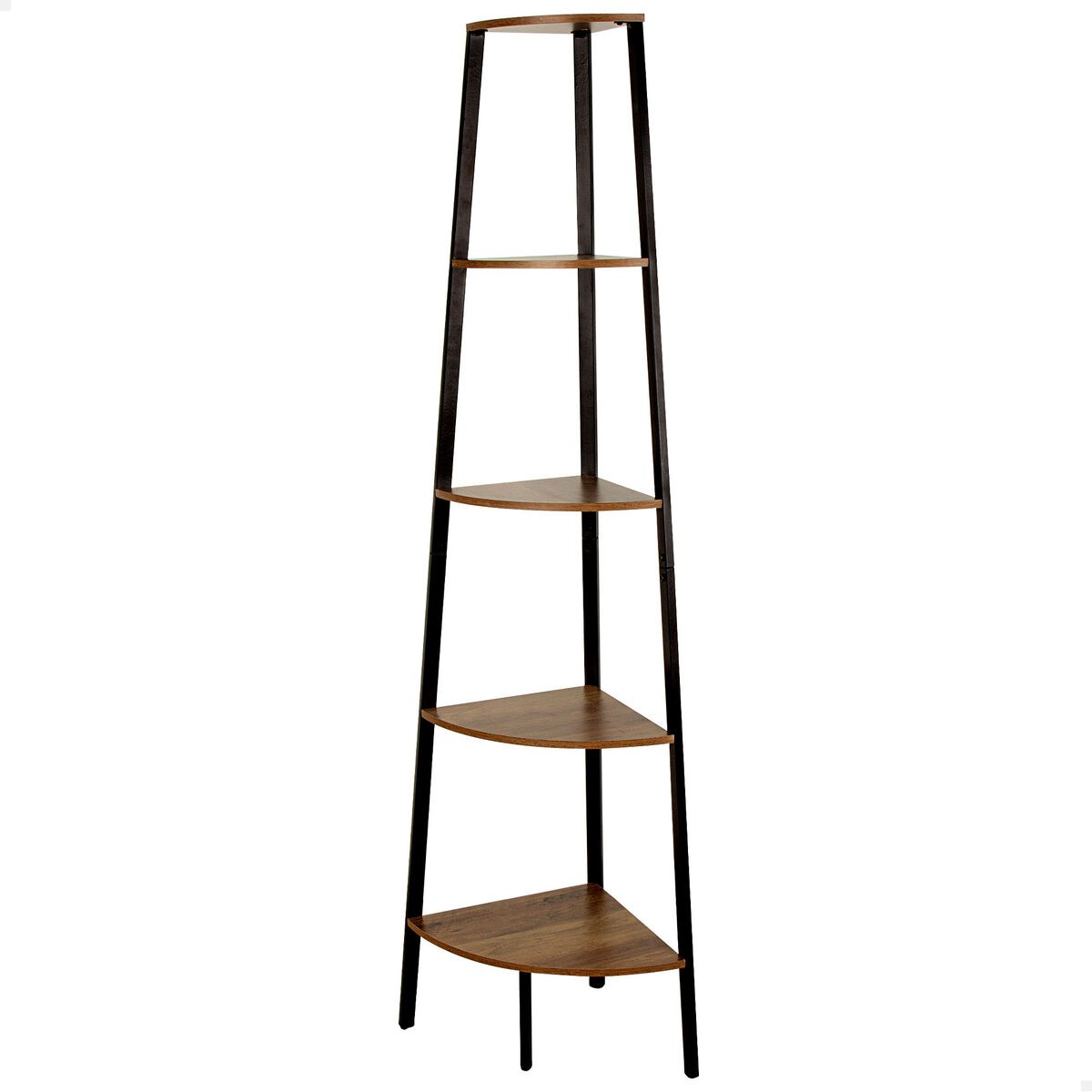 Shelves Black Iron MDF Wood 5 Shelves 35 x 160 x 35 cm