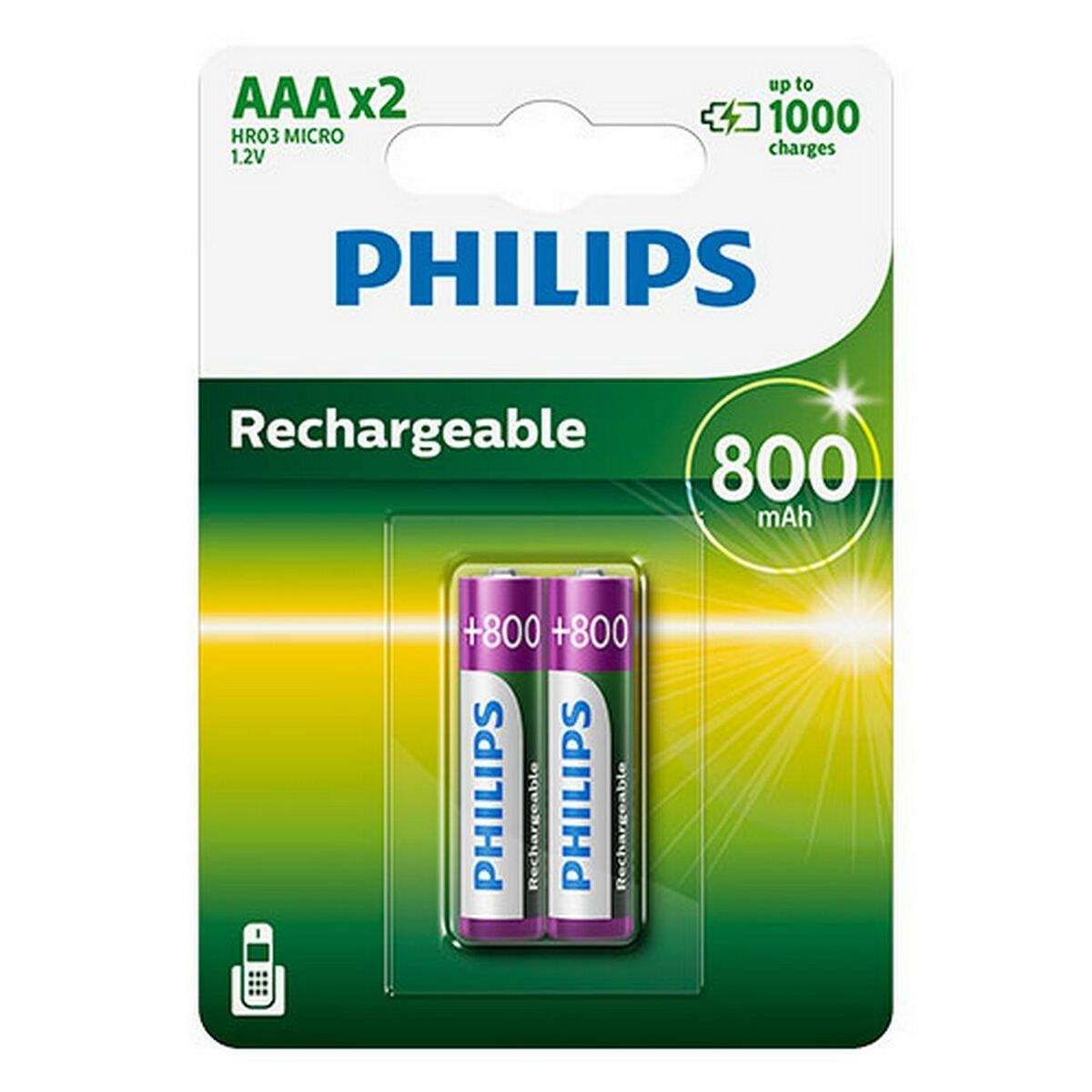 Аккумуляторные батарейки R03B2A80/10 1,2 V