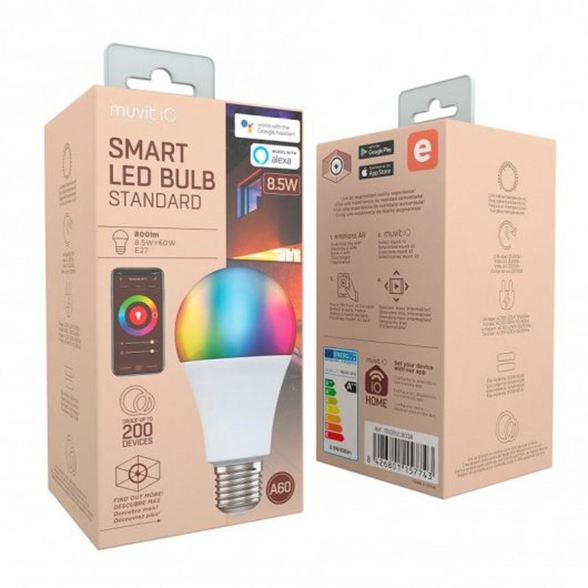 Smart Light bulb 8,5 W E27 2700 K 6500 K 800 lm Wi-Fi LED White