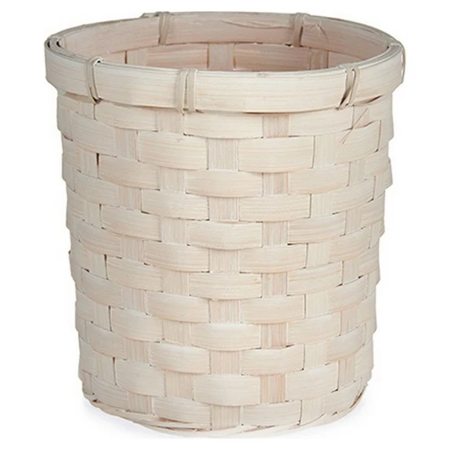 Planter White PVC Bamboo 17 x 15 x 17 cm Circular
