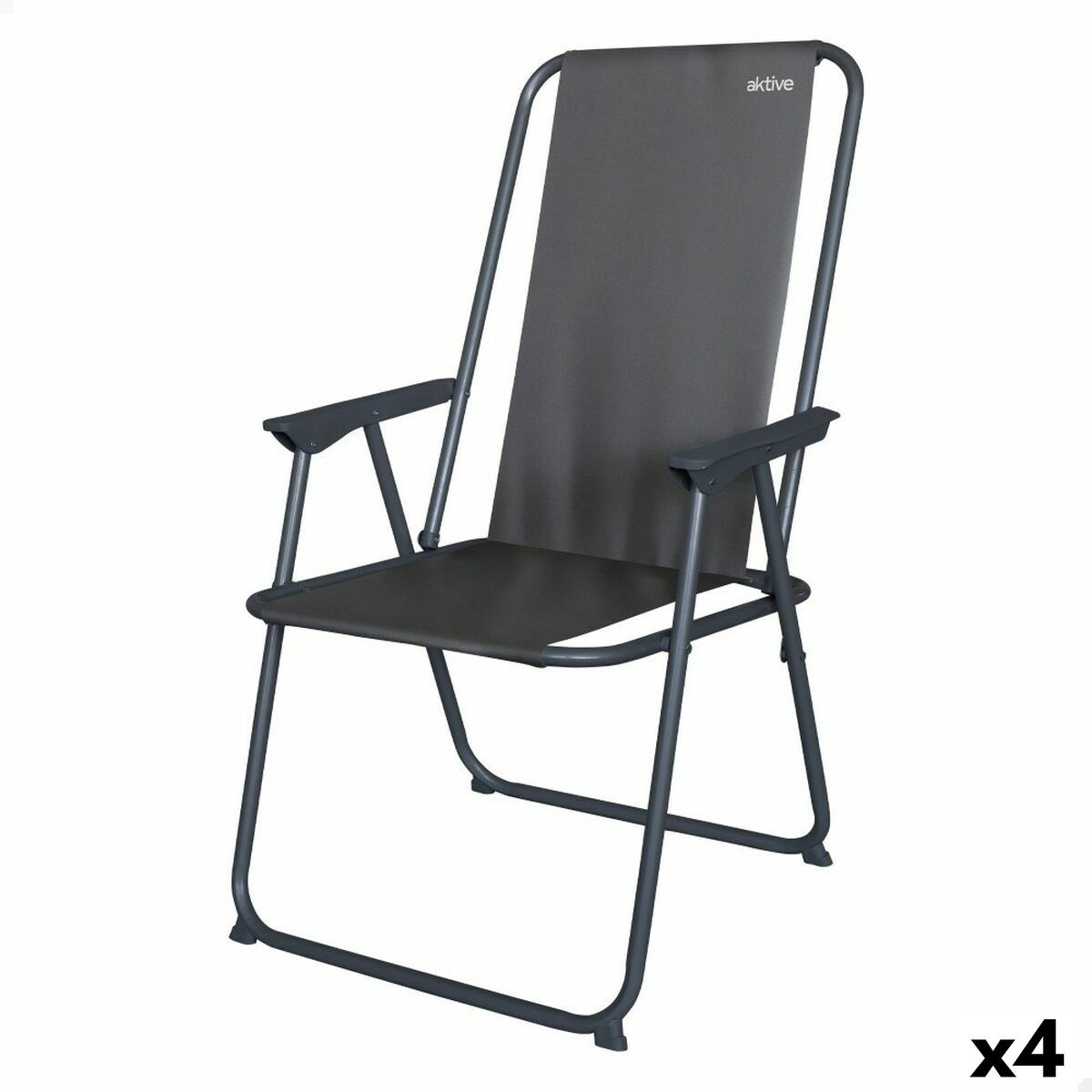 Foldable Camping Chair 44 x 88 x 44 cm (4 Units)