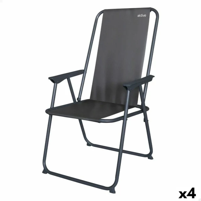 Foldable Camping Chair 44 x 88 x 44 cm (4 Units)