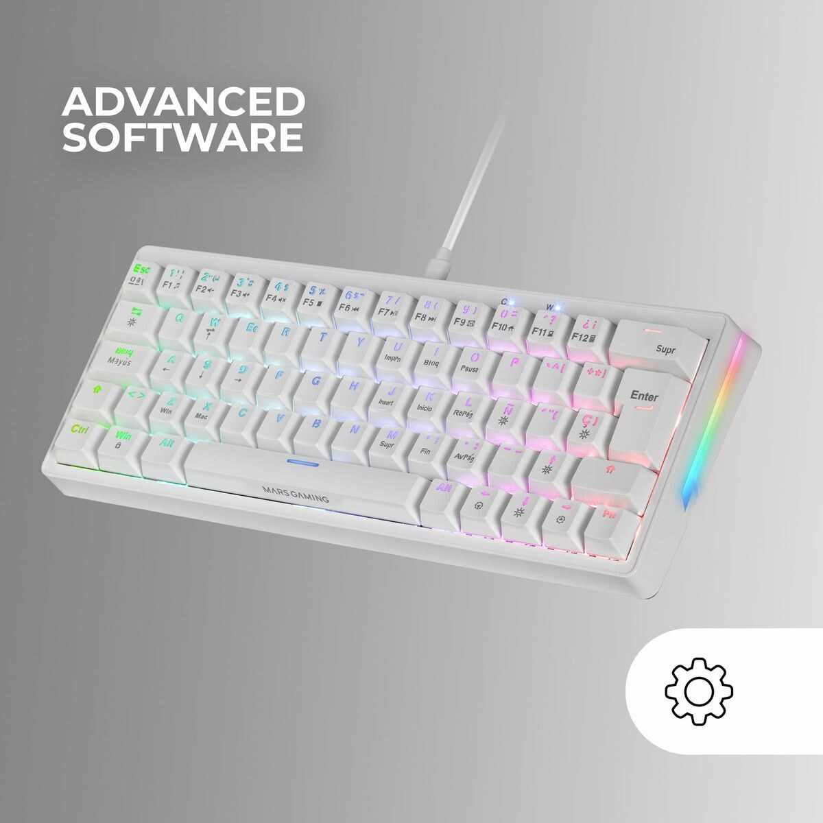 Gaming Keyboard MKMINIPROWYES Qwerty US White