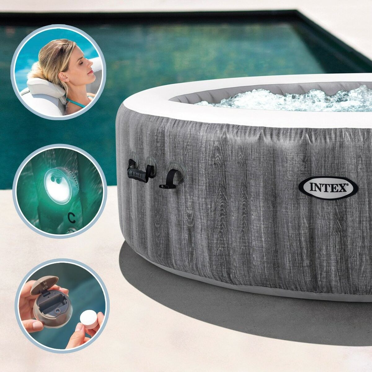 Надувной Спа Purespa Greywood Deluxe 28440EX 220-240 V 4 места 1741 l/h