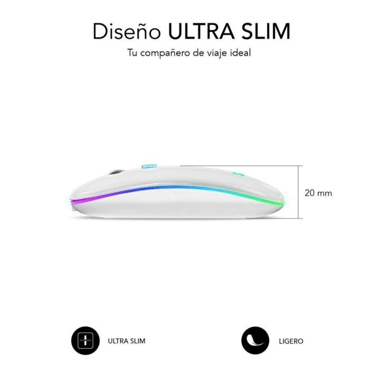 Wireless Bluetooth Mouse SUBMO-LDFLAT2 White 1600 dpi