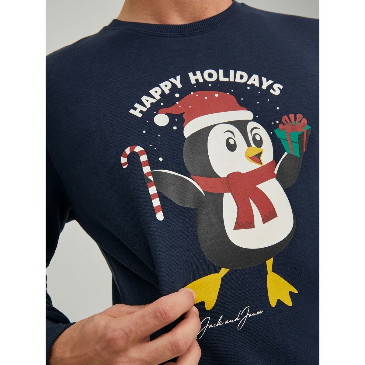 Men’s Sweatshirt without Hood 23144 Navy Blue
