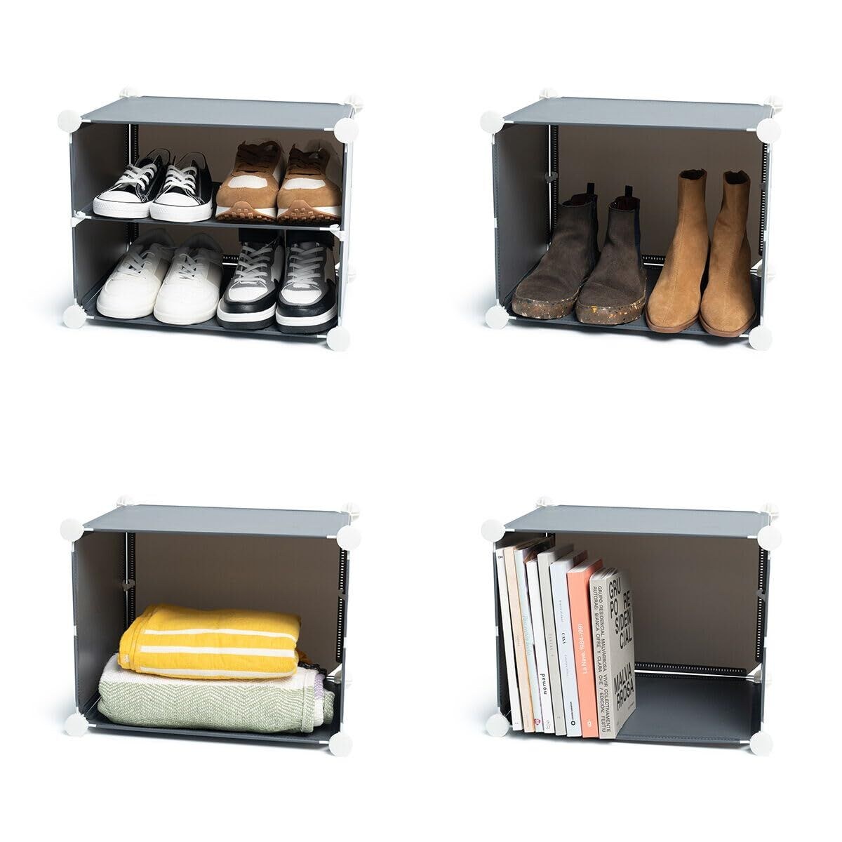 Portable Modular Shoe Cabinet Grey (Refurbished A)