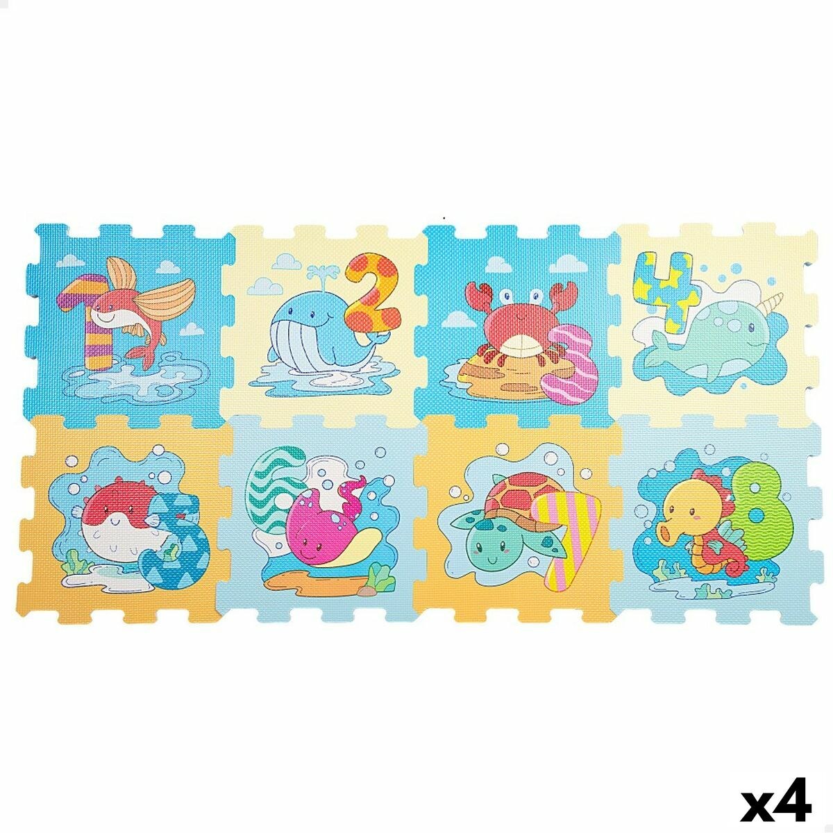 Игровой коврик Морской EVA 8 Предметы (4 штук)