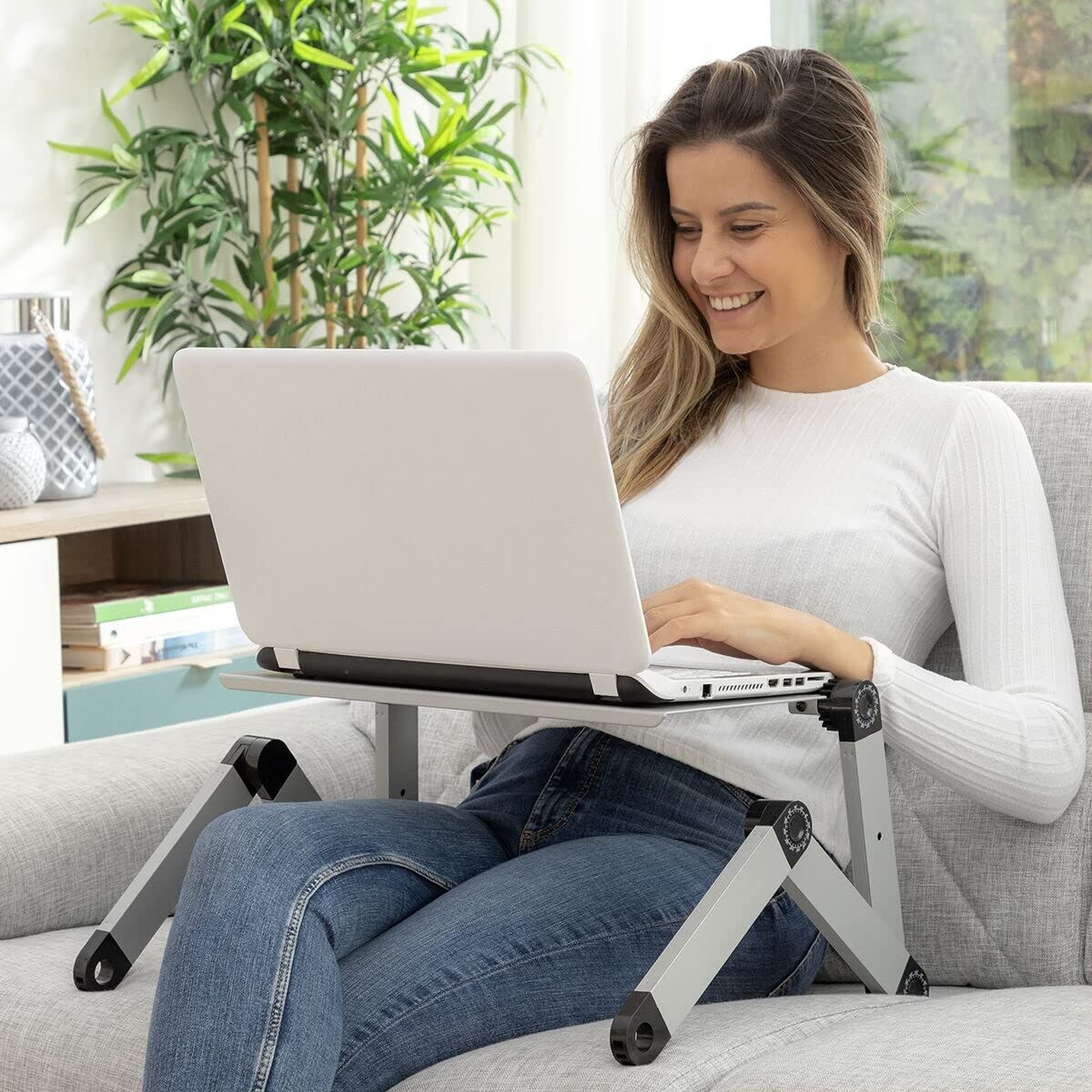 Adjustable Multi-position Laptop Table Iceberg V0103206 Aluminium (Refurbished A)