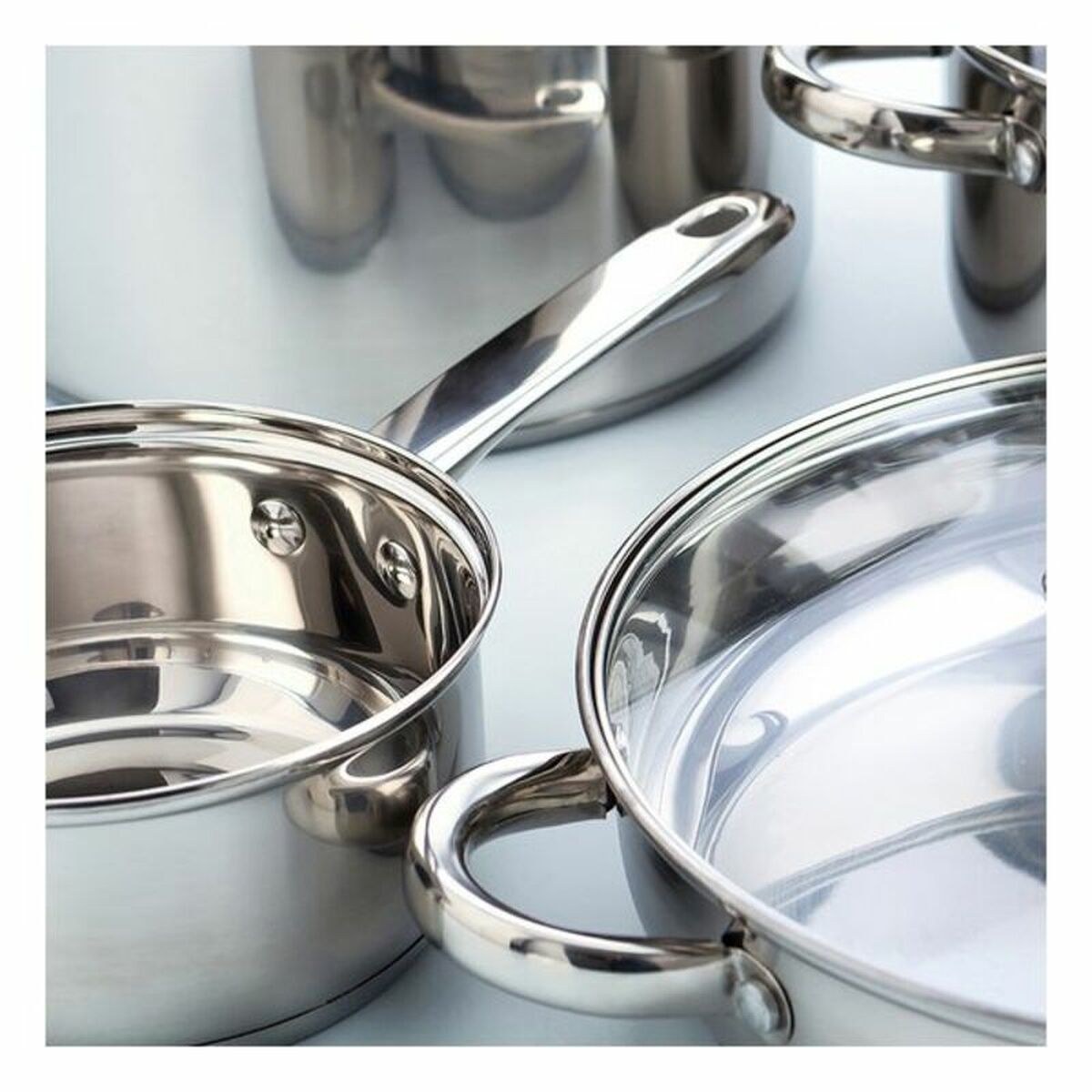 Pot with Glass Lid Metal Steel