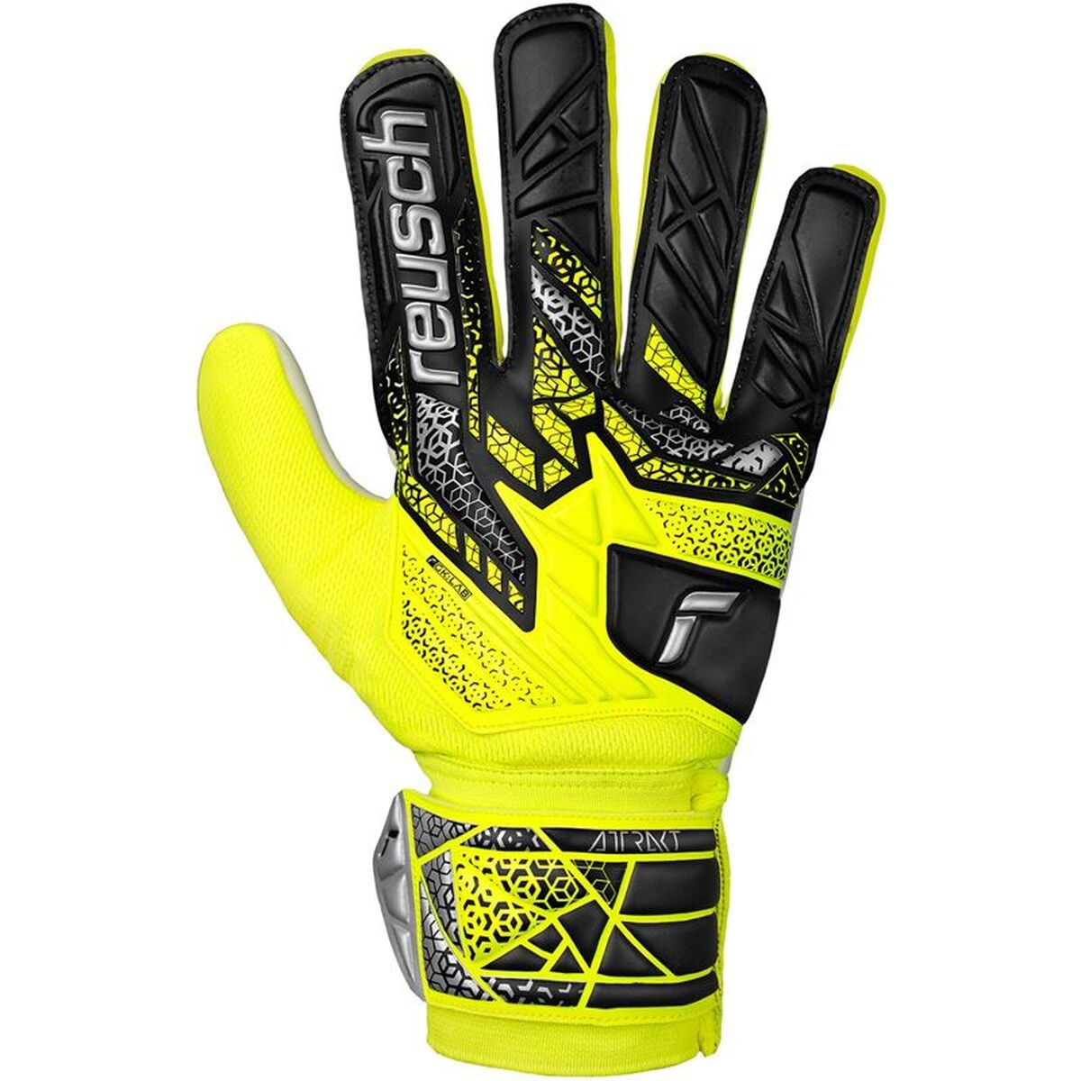Goalkeeper Gloves Attrakt Starter Yellow Adults