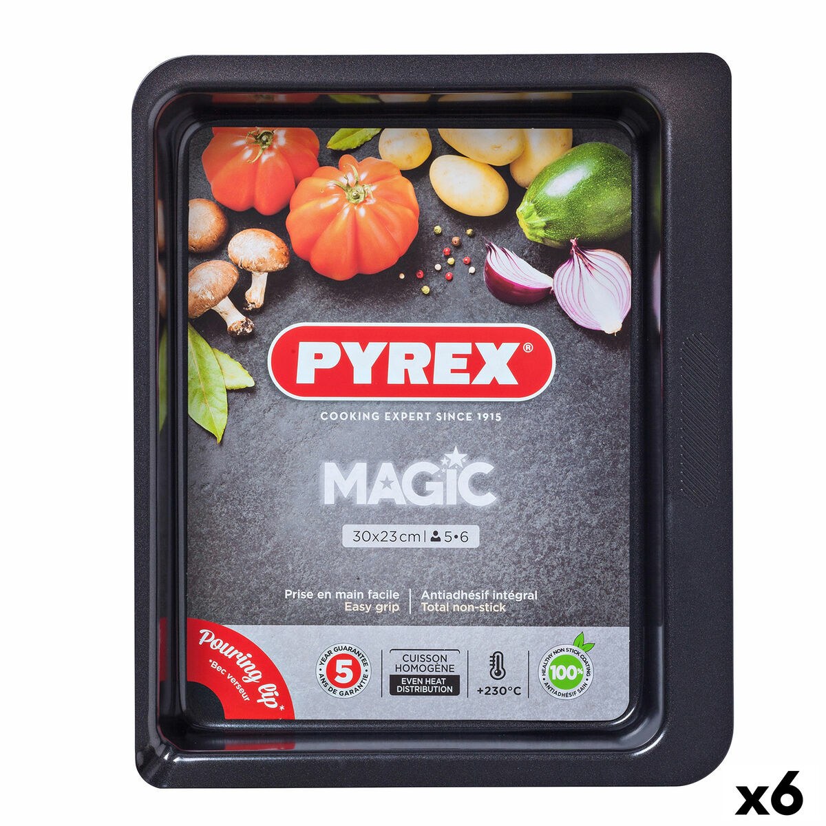 Форма для выпечки Magic Прямоугольный Металл 30 x 23 cm 6 штук