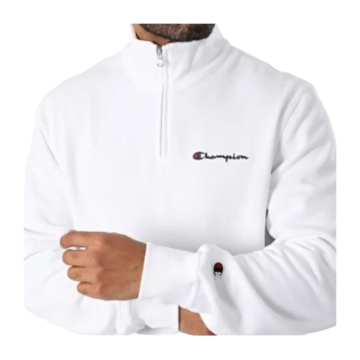 Men’s Sweatshirt without Hood HALF ZIP SWEATSHIRT 220263 WHT White