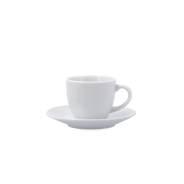 Чашка с тарелкой New Renova Белый Керамика 90 ml (6 штук)