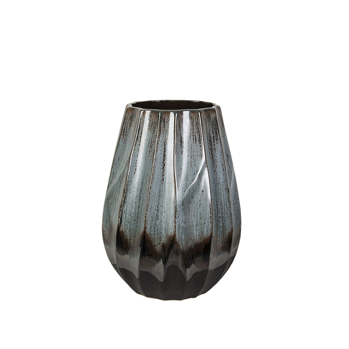 Vase Blue Black Ceramic
