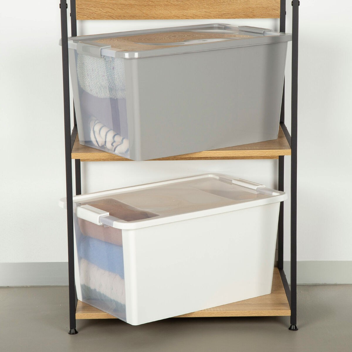 Контейнер для хранения с крышкой Белый Пластик 40 L 55 x 28 x 35 cm (5 штук)