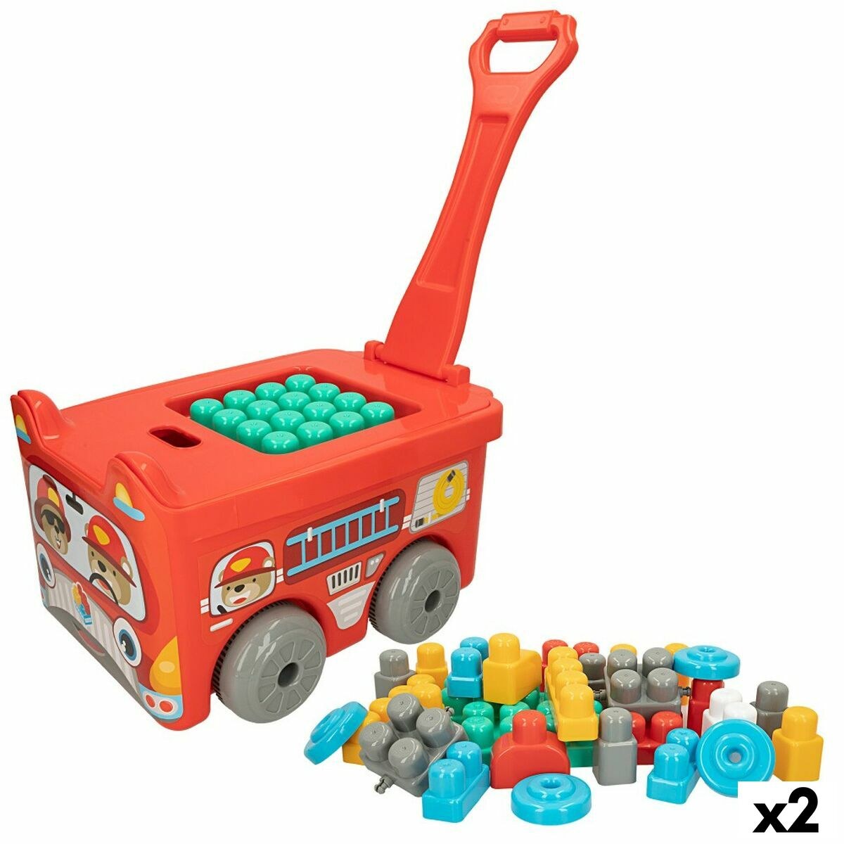 Building Blocks Suitcase Fireman 30 Pieces (2 Units)