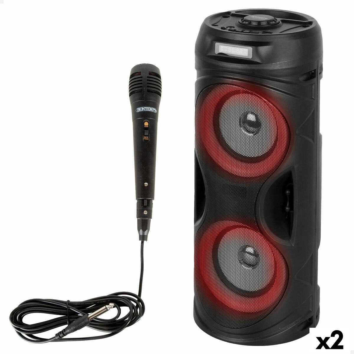 Speaker with Karaoke Microphone 2 Units