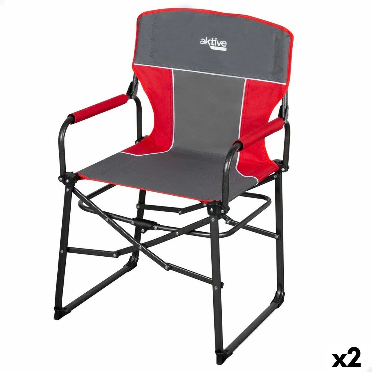 Foldable Camping Chair 54 x 92 x 49 cm (2 Units)
