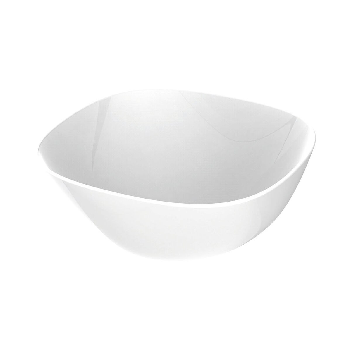 Salad Bowl Carine Blanco White Glass Ø 27 cm (6 Units)