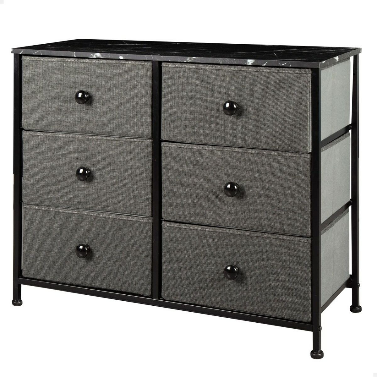 Chest of drawers Grey Marble 80 x 62 x 30 cm