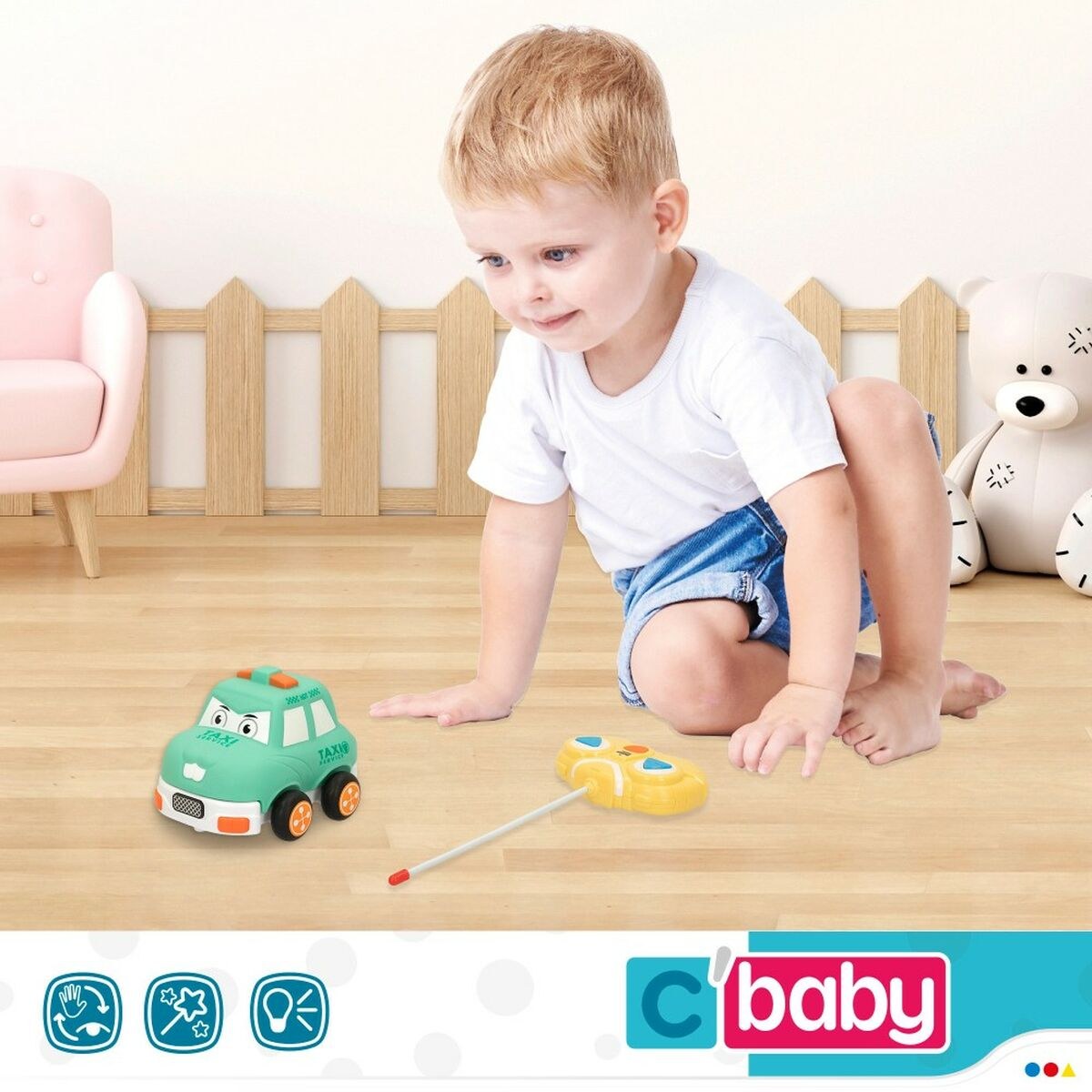 Remote-Controlled Car Green 13 x 9 x 10 cm (6 Units)