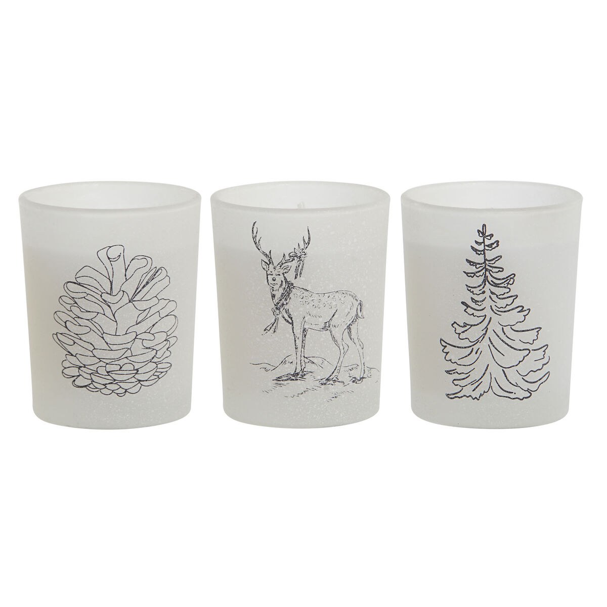 Candle White Christmas 5 x 5 x 6 cm (3 Units)