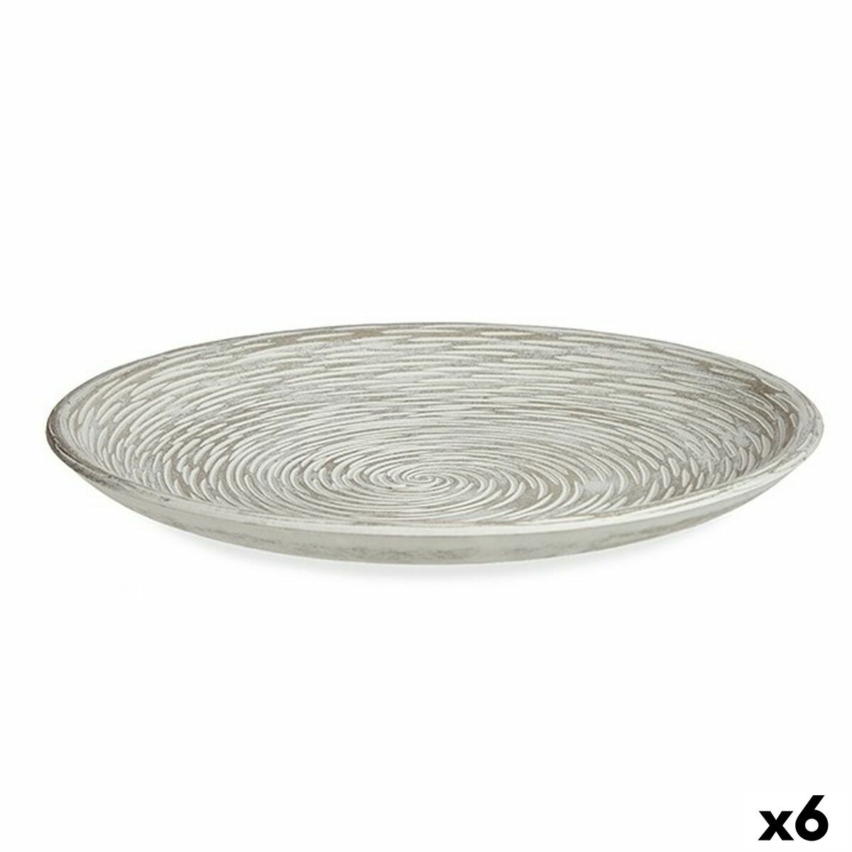 Декоративное блюдо Белый Спираль 29,5 x 2,7 x 29,5 cm 29,5 x 3,3 x 29,5 cm Ø 29 cm (6 штук)