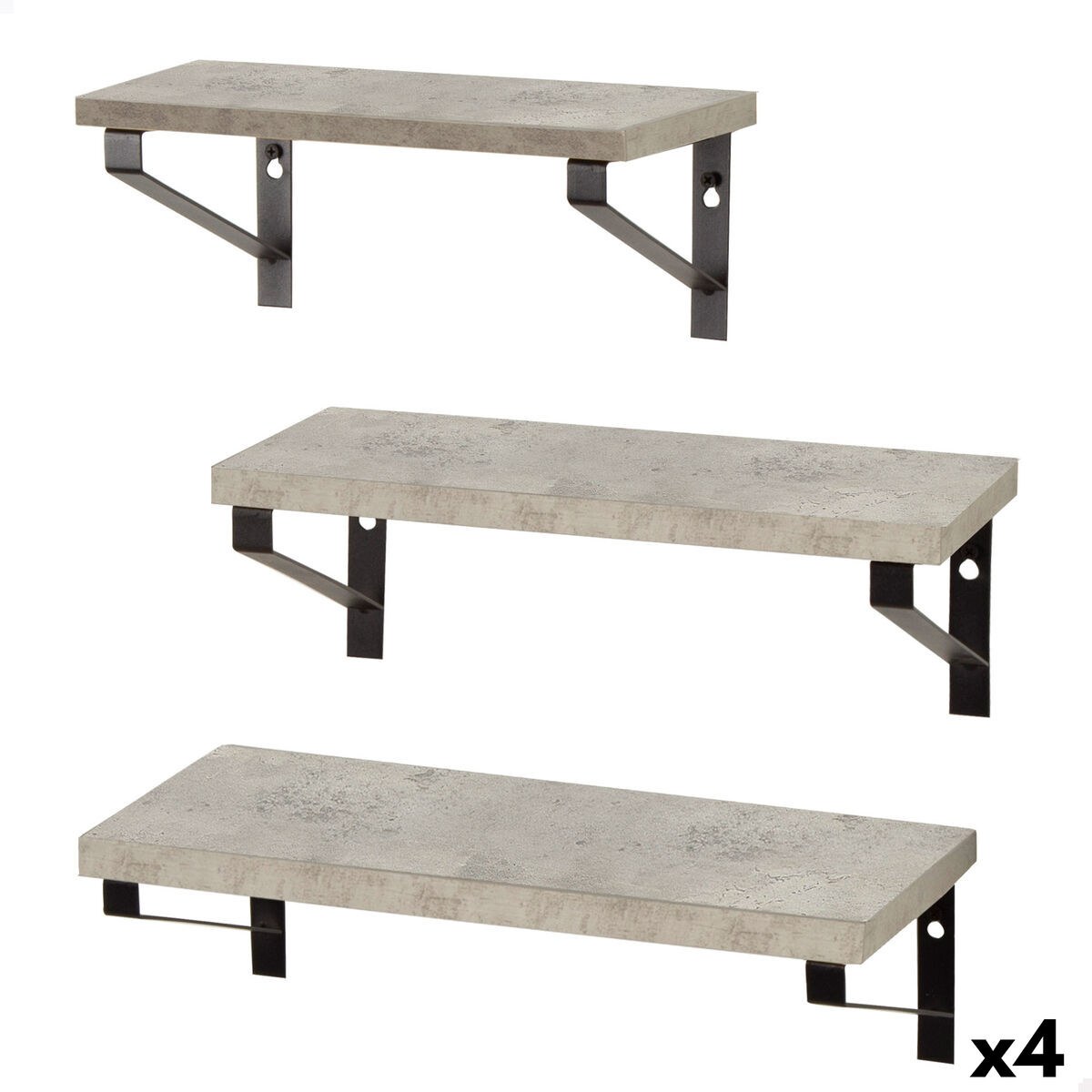 Shelves Iron MDF Wood 42 X 12 X 16 CM (4 Units)