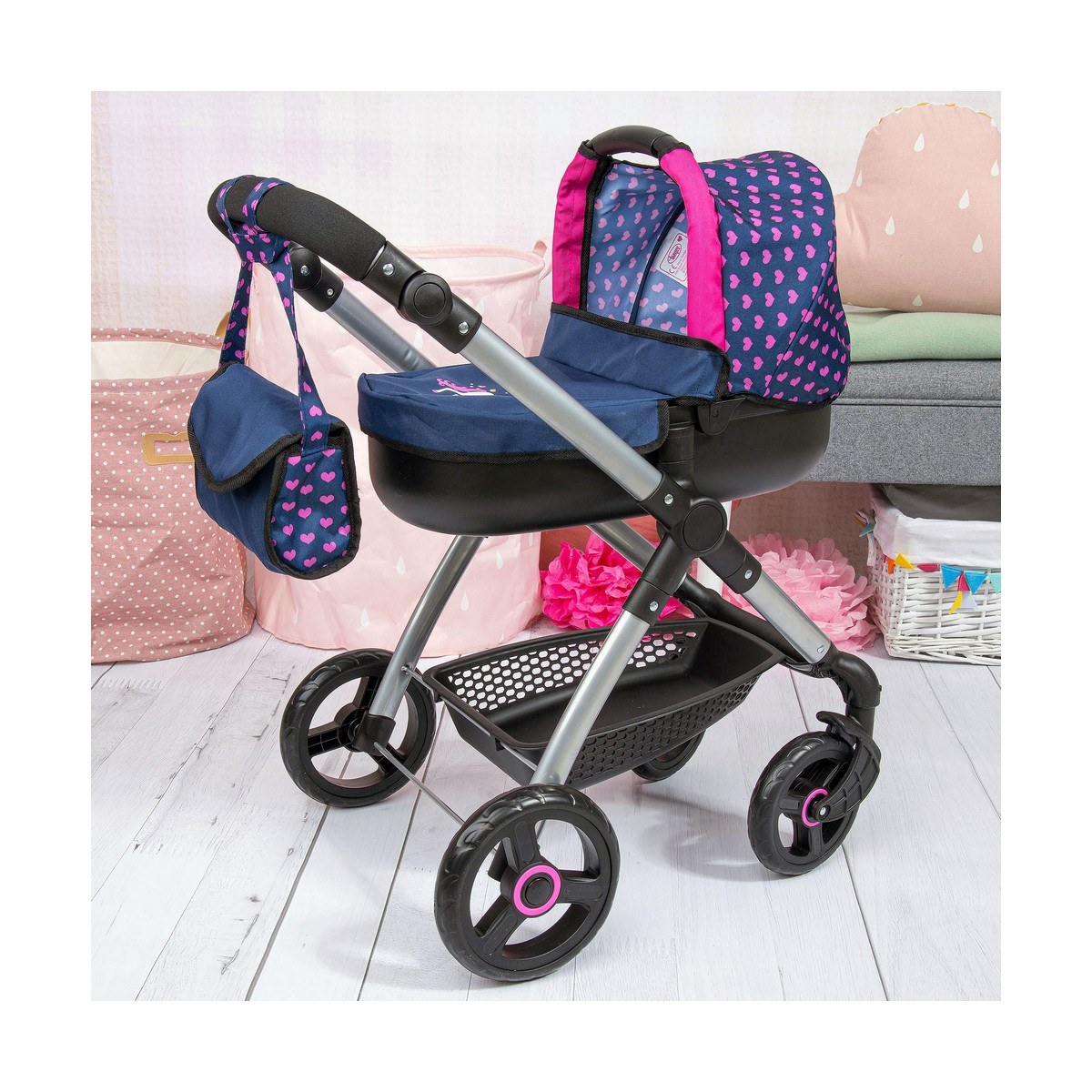 Коляска для кукол Stule Pram Тёмно Синий 63 cm