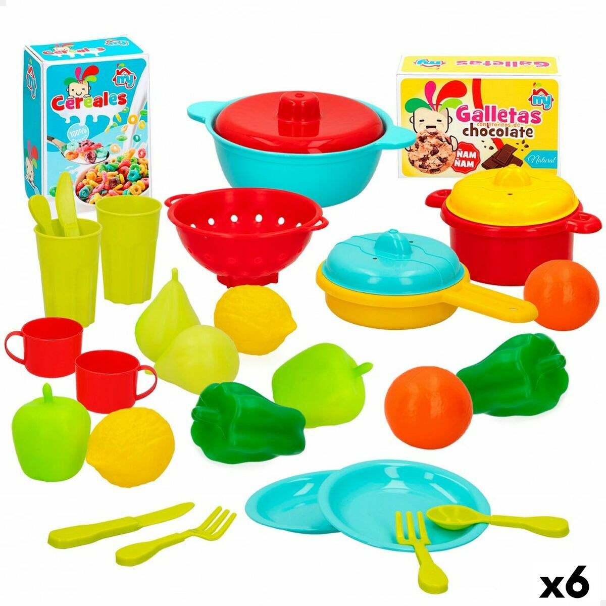Toy Food Set Kitchenware and utensils 31 Pieces (6 Units)