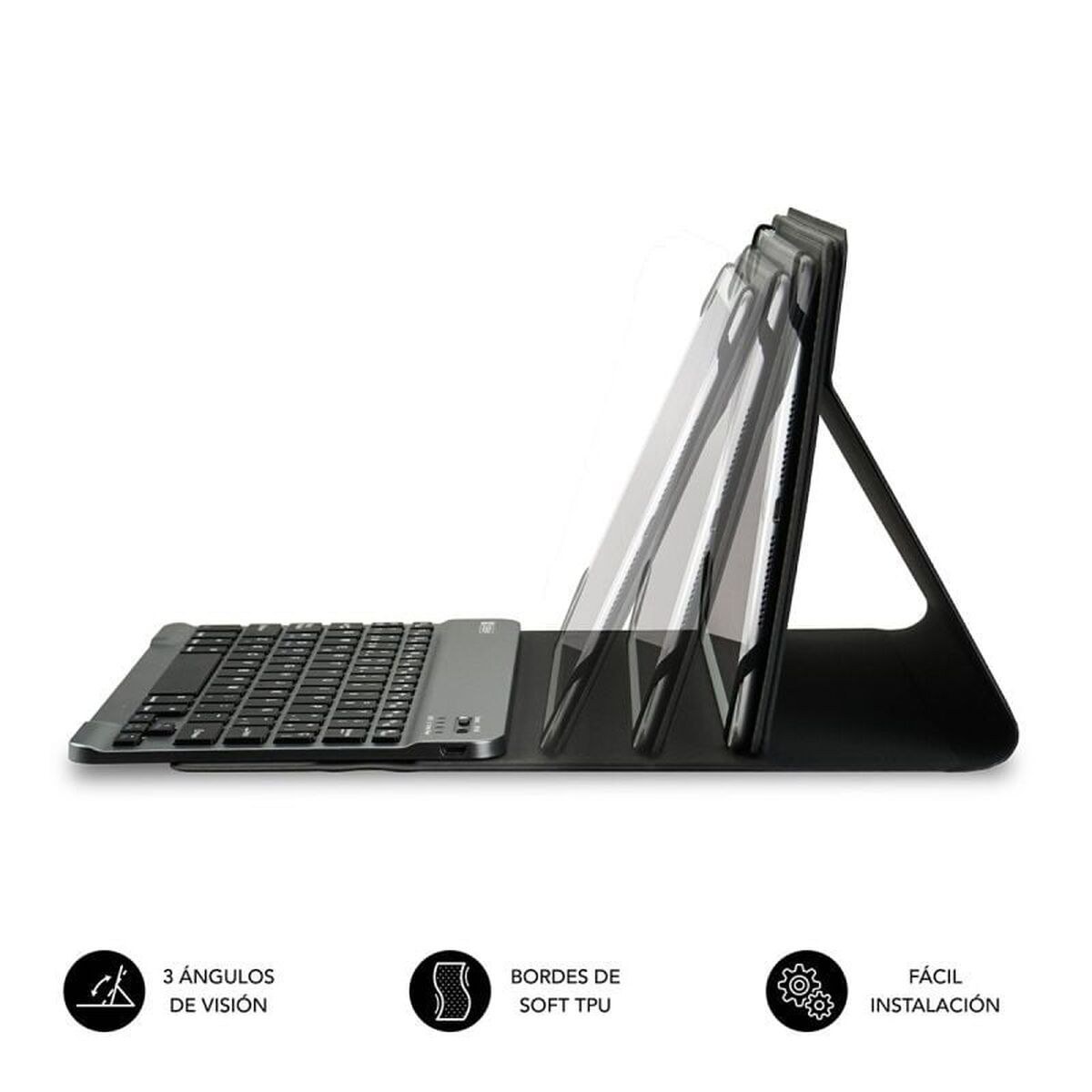 Чехол для планшета с клавиатурой SUB-KT2-BT0002 Серый Испанская Qwerty