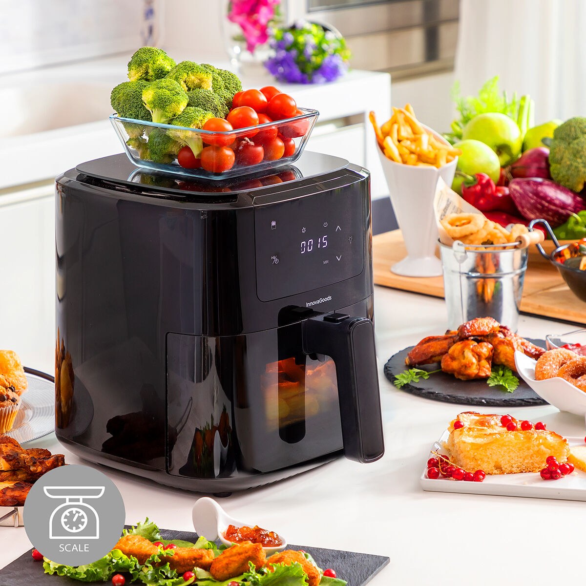 Air Fryer with Weighing Scale Fryinn Balance 5000 Black 1500 W 5 L Stainless steel
