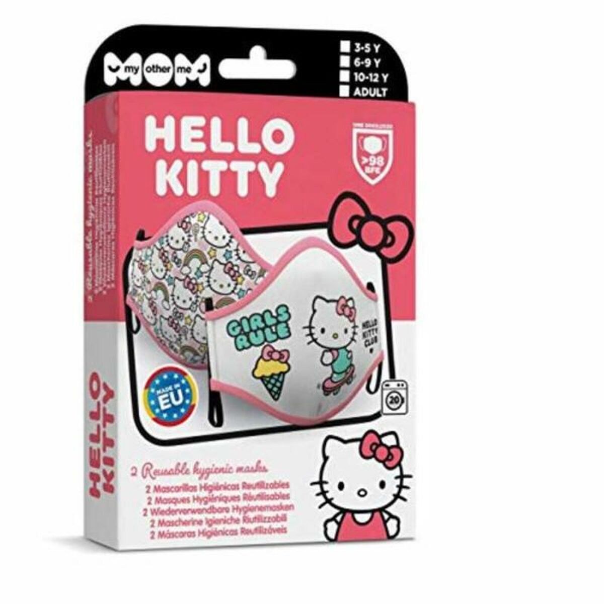 Гигиеническая маска многоразового использования Hello Kitty взрослых ( 2 uds)