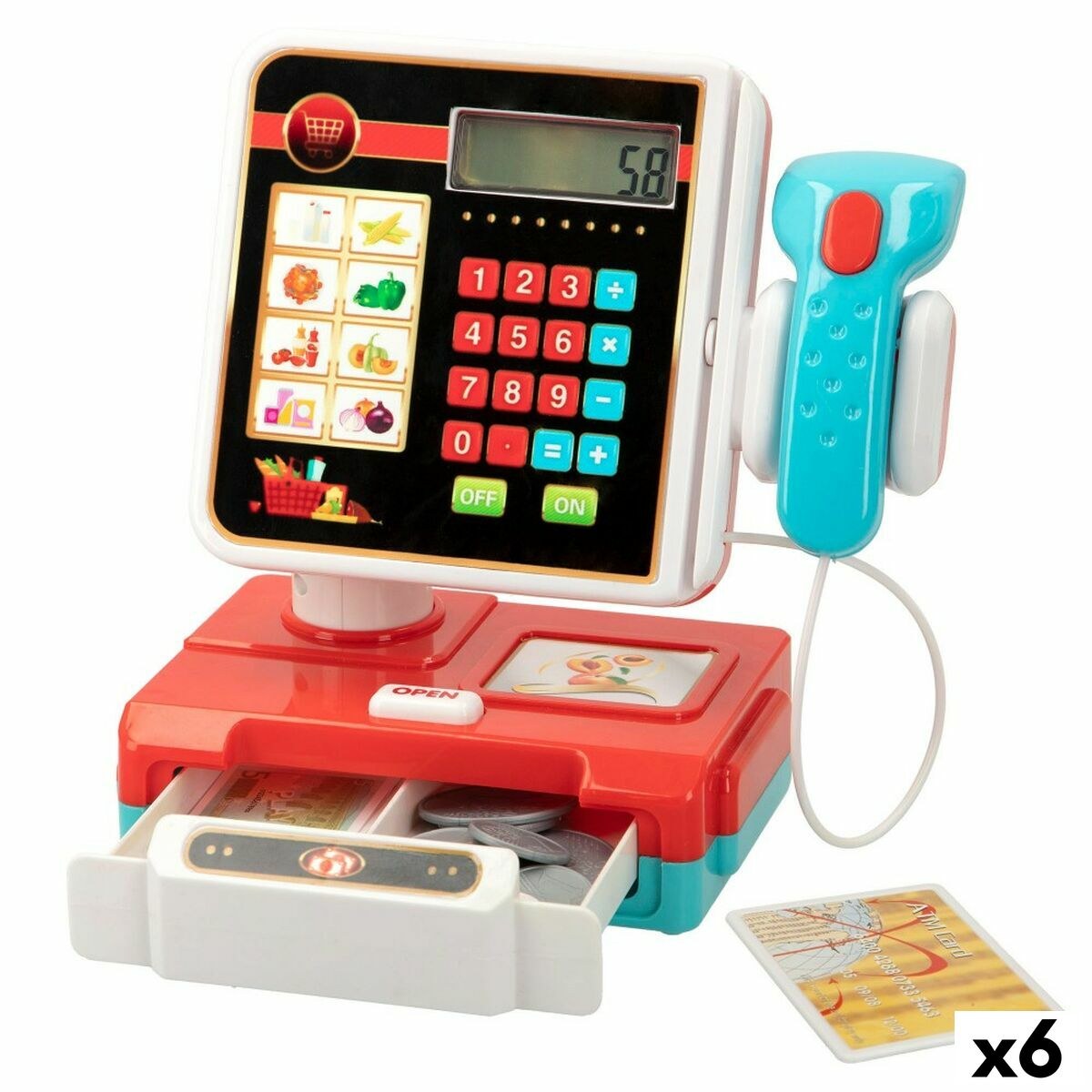 Игрушечный кассовый аппарат My Home 17 Предметы 18 x 19 x 11 cm 6 штук