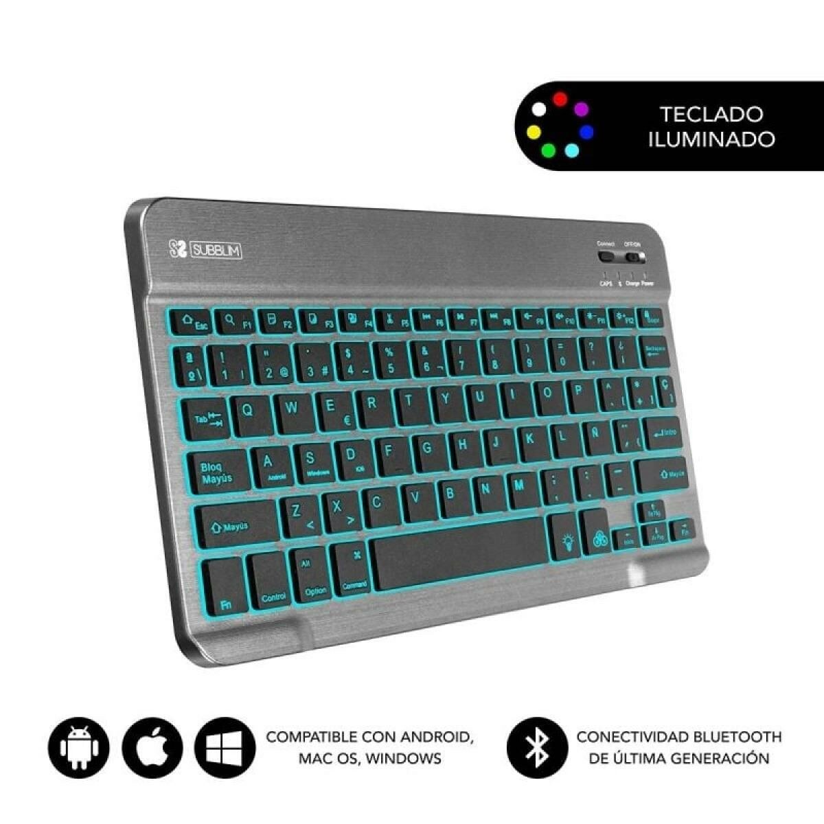 Bluetooth-клавиатура SUB-KBT-SMBL31 Серый Испанская Qwerty