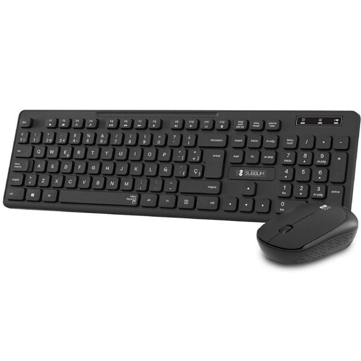 Keyboard and Wireless Mouse SUBKBC-CSSW10 Black Spanish Qwerty QWERTY